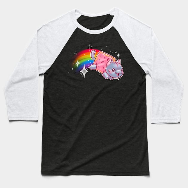 Nyah Cat Kawaii Baseball T-Shirt by InkyMcStapleface